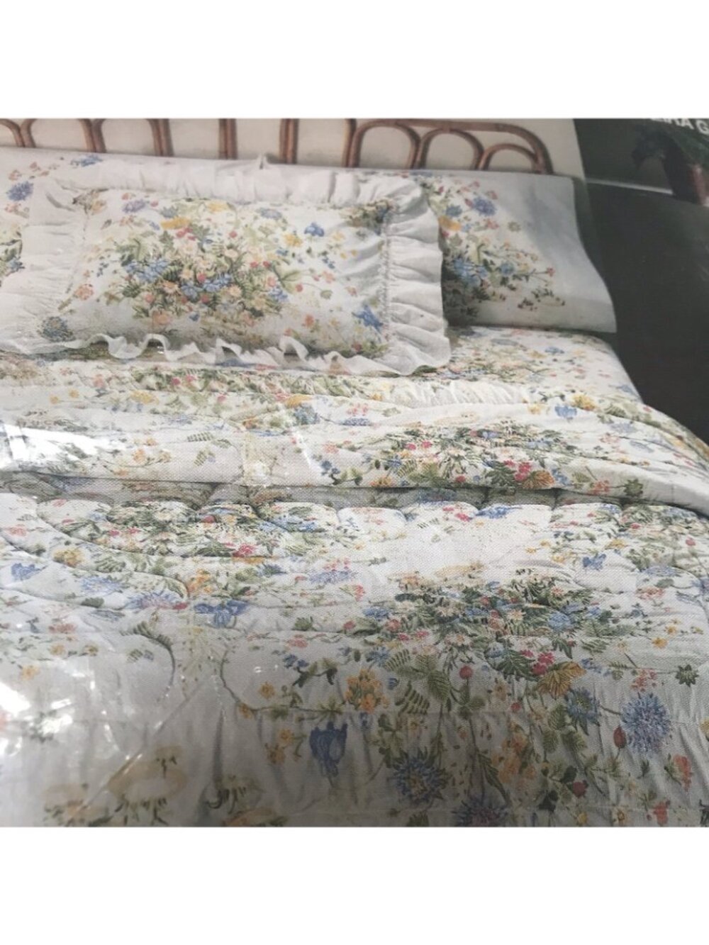 Vintage Pequot Double Fitted Sheet Floral Berries Cottage Gardens 54"x76" USA - Picture 11 of 12